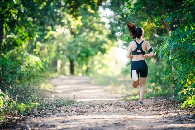 female jogging outdoors